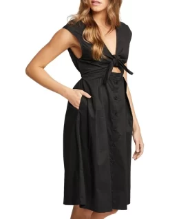 Oxford Hailey Cotton Dress In Black -Women Summer Clothing Store 963291790 3 720x928