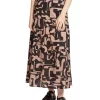 Oxford Olivia Geo Print Voile Skirt In Mocha -Women Summer Clothing Store 963297010 1 720x928