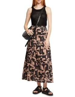 Oxford Olivia Geo Print Voile Skirt In Mocha 12 Oxford Olivia Geo Print Voile Skirt In Mocha -Women Summer Clothing Store 963297010 5 720x928