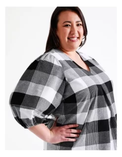 Regatta Organic Cotton V Neck 3/4 Sleeve Top In Black/White Check 11 Regatta Organic Cotton V Neck 3/4 Sleeve Top In Black/White Check -Women Summer Clothing Store 963427870 4 1 720x928