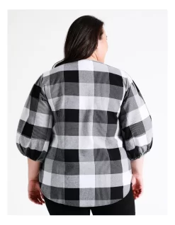 Regatta Organic Cotton V Neck 3/4 Sleeve Top In Black/White Check 13 Regatta Organic Cotton V Neck 3/4 Sleeve Top In Black/White Check -Women Summer Clothing Store 963427870 6 720x928