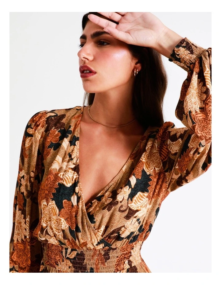 Shirred Waist Dress In Assorted 6 Shirred Waist Dress In Assorted - Image 4