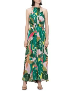 Daintree Print Maxi Dress In Green Multi
