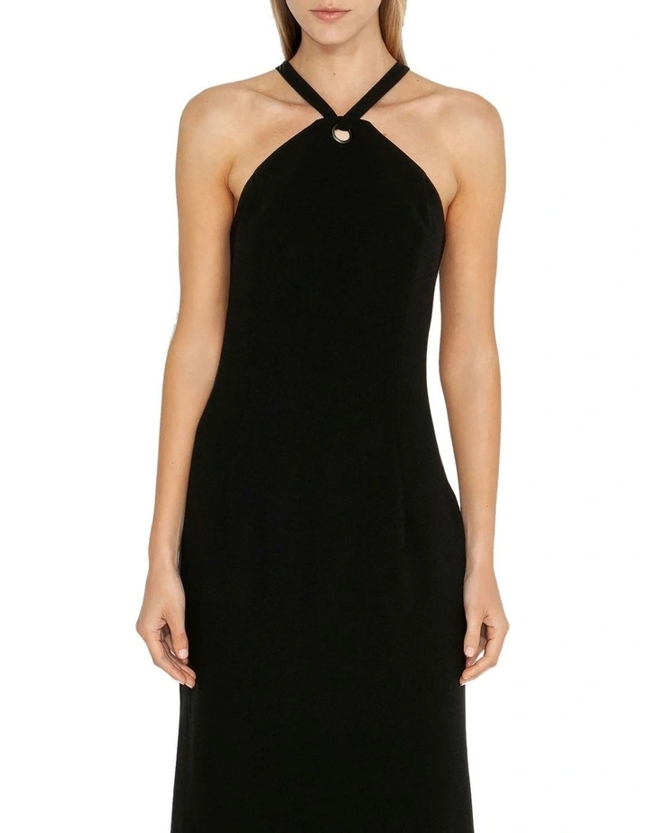 Eyelet Halter Neck Dress In Black 5 Eyelet Halter Neck Dress In Black - Image 3