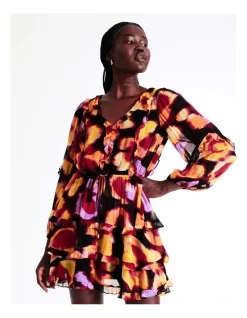 Crinkle Balloon Sleeve Ruffle Mini Dress In Assorted -Women Summer Clothing Store 967028950 6 720x928