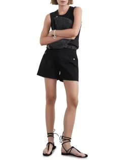 French Connection Utility High Waist Short In Black -Women Summer Clothing Store 967249450 967241260 3 720x928