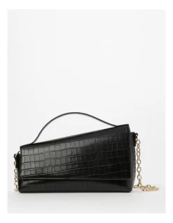 Shelby Croc Shoulder Bag In Black