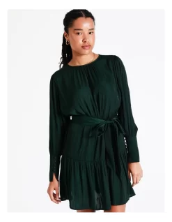 Recycled Blend Satin Mini Dress In Dark Green -Women Summer Clothing Store 968401540 5 720x928