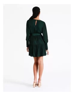 Recycled Blend Satin Mini Dress In Dark Green -Women Summer Clothing Store 968401540 6 720x928