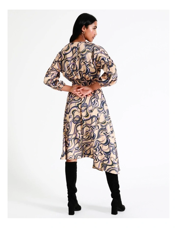 Basque Recycled Satin Staggered Hem Midi Dress In Assorted 9 Basque Recycled Satin Staggered Hem Midi Dress In Assorted - Image 7