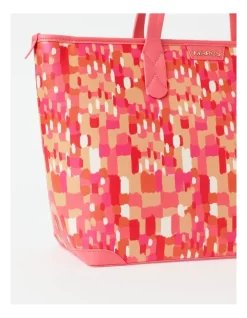 Tenerife Top Handle Tote Bag In Pink Print -Women Summer Clothing Store 969378220 3 720x928