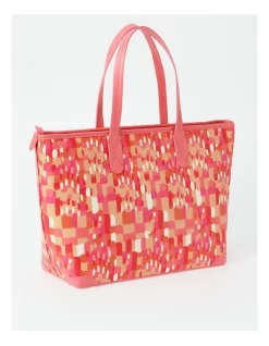 Tenerife Top Handle Tote Bag In Pink Print -Women Summer Clothing Store 969378220 6 720x928