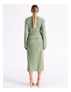 Recycled Satin Plisse Midi Skirt In Sage 8 Recycled Satin Plisse Midi Skirt In Sage -Women Summer Clothing Store 970213420 6 720x928