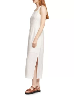 Oxford Carrie Linen Midi Dress In White -Women Summer Clothing Store 970440940 3 720x928