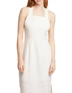 Oxford Carrie Linen Midi Dress In White -Women Summer Clothing Store 970440940 4 720x928