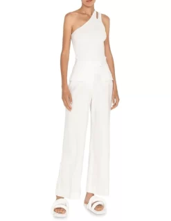 One Shoulder Cut Out Knit In White