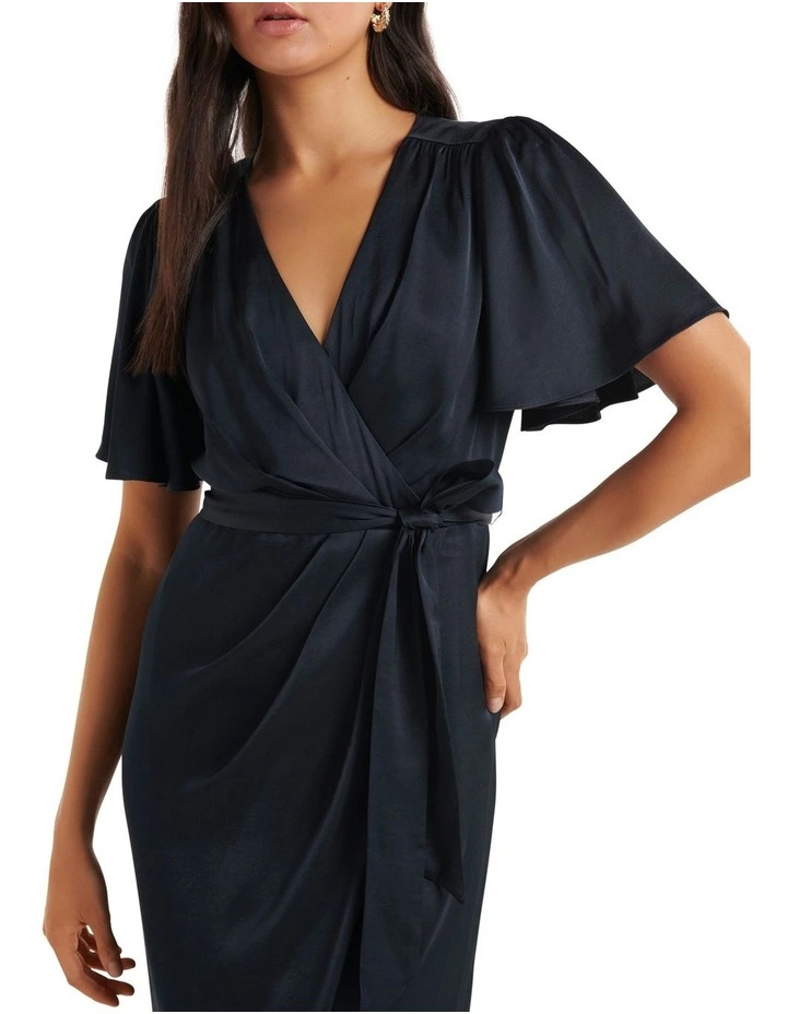 Forever New Carolina Satin Midi Dress In Navy 6 Forever New Carolina Satin Midi Dress In Navy - Image 4
