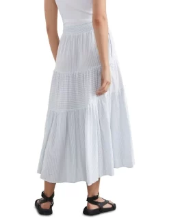 French Connection Stripe Seersucker Midi Skirt 8 French Connection Stripe Seersucker Midi Skirt -Women Summer Clothing Store 974778850 3 720x928