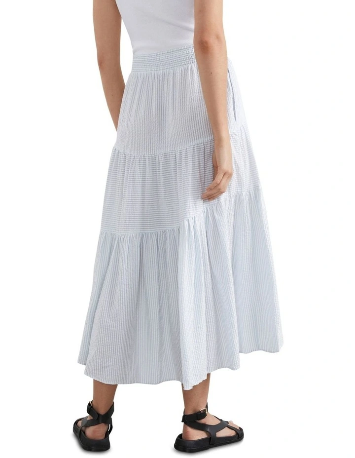 French Connection Stripe Seersucker Midi Skirt 5 French Connection Stripe Seersucker Midi Skirt - Image 3