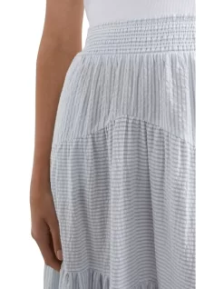 French Connection Stripe Seersucker Midi Skirt 9 French Connection Stripe Seersucker Midi Skirt -Women Summer Clothing Store 974778850 4 720x928