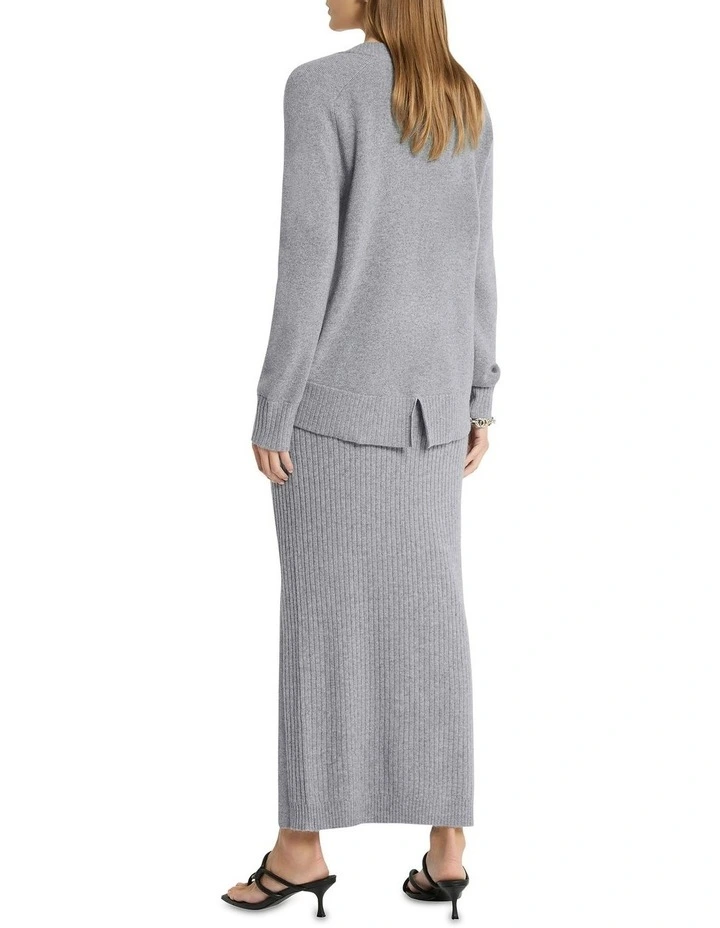 Moda Cashmere Knit Skirt In Grey 4 Moda Cashmere Knit Skirt In Grey - Image 2