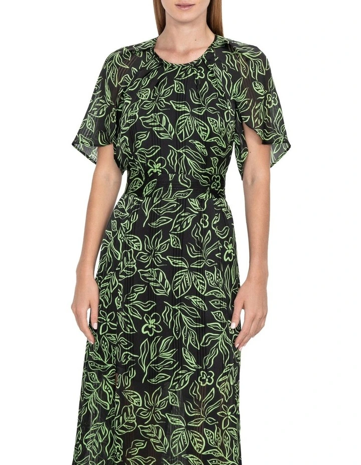 Linear Matisse Midi Dress In Green/Black 4 Linear Matisse Midi Dress In Green/Black - Image 2