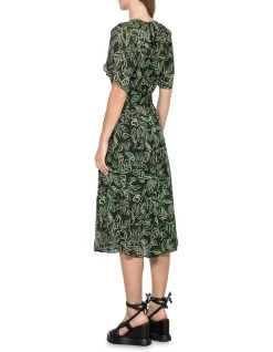 Linear Matisse Midi Dress In Green/Black 7 Linear Matisse Midi Dress In Green/Black -Women Summer Clothing Store 974962990 3 720x928