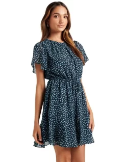 Nahla Flutter Sleeve Mini In Blue 9 Nahla Flutter Sleeve Mini In Blue -Women Summer Clothing Store 976639510 3 720x928