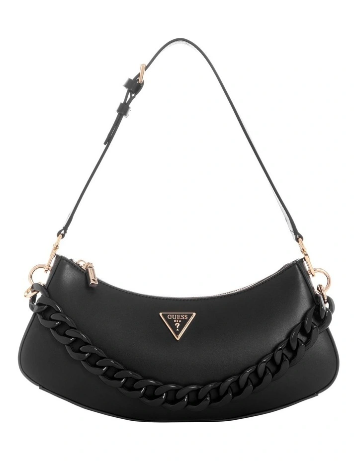 Guess Corina Zip Top Shoulder Bag In Black 3 Guess Corina Zip Top Shoulder Bag In Black