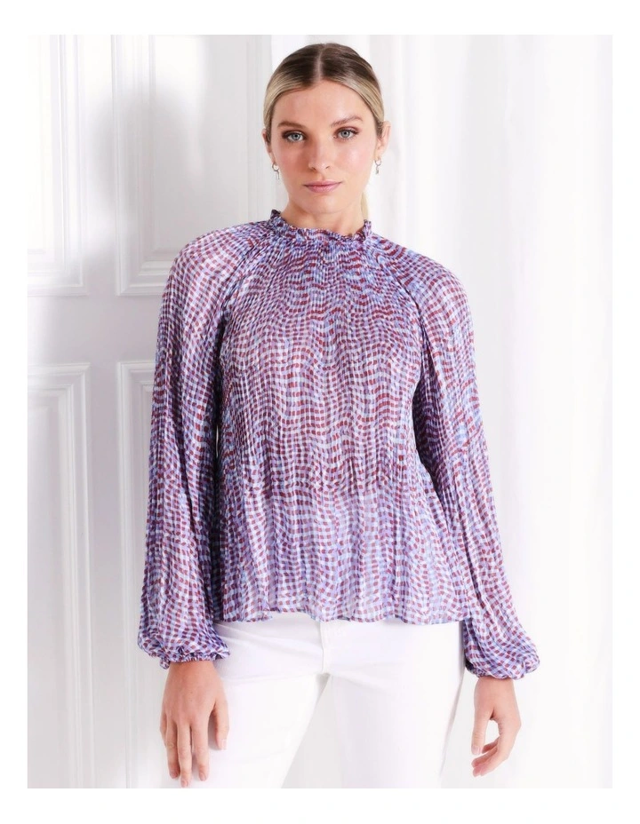 Recycled Blend High Neck Raglan Blouse In Assorted 5 Recycled Blend High Neck Raglan Blouse In Assorted - Image 3