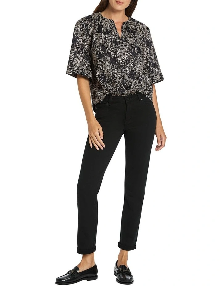 Lenora Puff Sleeve Blouse In Black Multi 4 Lenora Puff Sleeve Blouse In Black Multi - Image 2