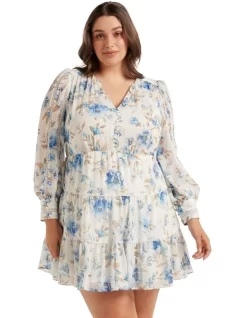 Valerie Trim Skater Dress In White