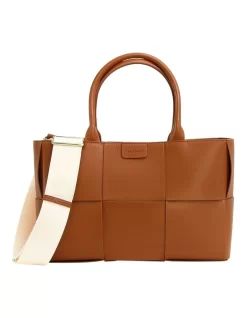 Long Way Home Woven Tote In Brown