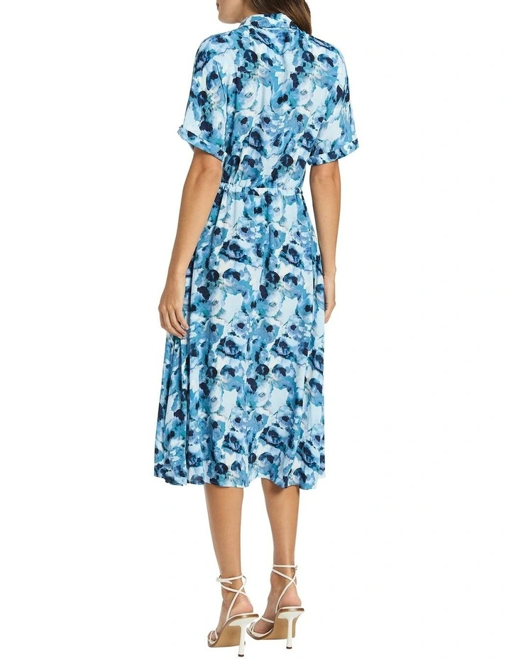 Reyne Button Front Dress In Blue 4 Reyne Button Front Dress In Blue - Image 2