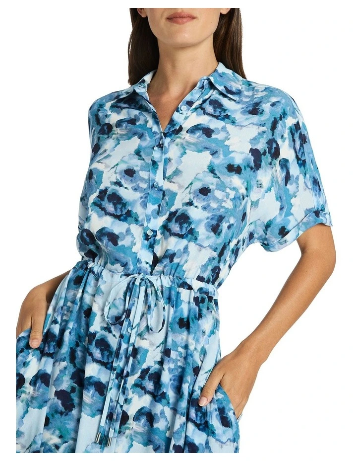 Reyne Button Front Dress In Blue 5 Reyne Button Front Dress In Blue - Image 3