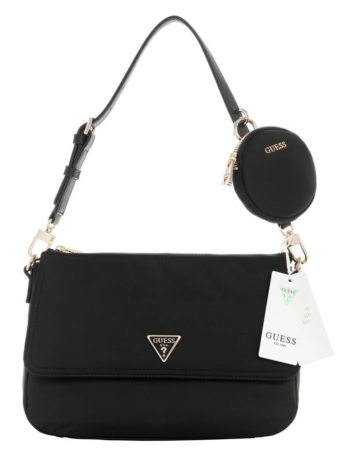 Guess Eco Gemma Shoulder Bagin Black 3 Guess Eco Gemma Shoulder Bagin Black