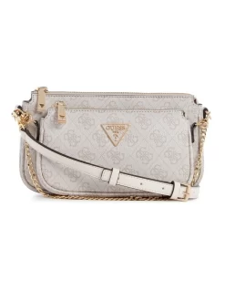 Guess Noelle Dove Logo Crossbody Bag In White