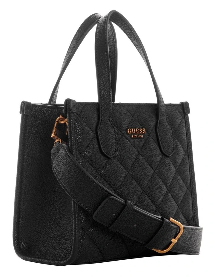 Guess Silvana Tote Bag In Black 6 Guess Silvana Tote Bag In Black - Image 4