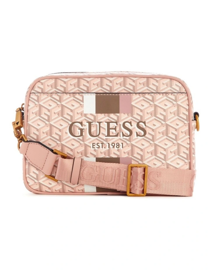 Guess Vikky Logo Crossbody Bag In Pink 3 Guess Vikky Logo Crossbody Bag In Pink