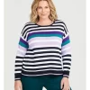 Natural Multi Stripe Jumper In Blue Multi -Women Summer Clothing Store 980553430 1 720x928