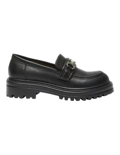 Belinda Flat Loafers In Black Smooth