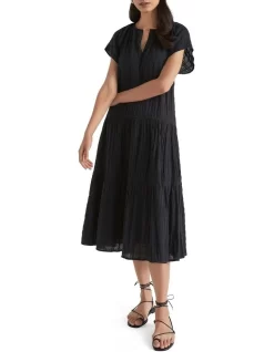 Textured Relaxed Midi Dress