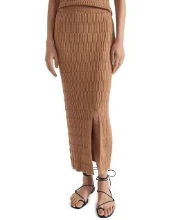Jacquard Knit Midi Skirt