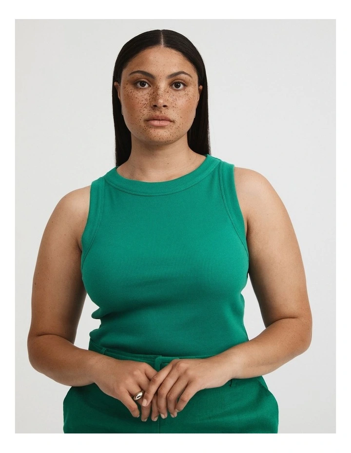 Bind Detail Racer In Aqua Green 4 Bind Detail Racer In Aqua Green - Image 2