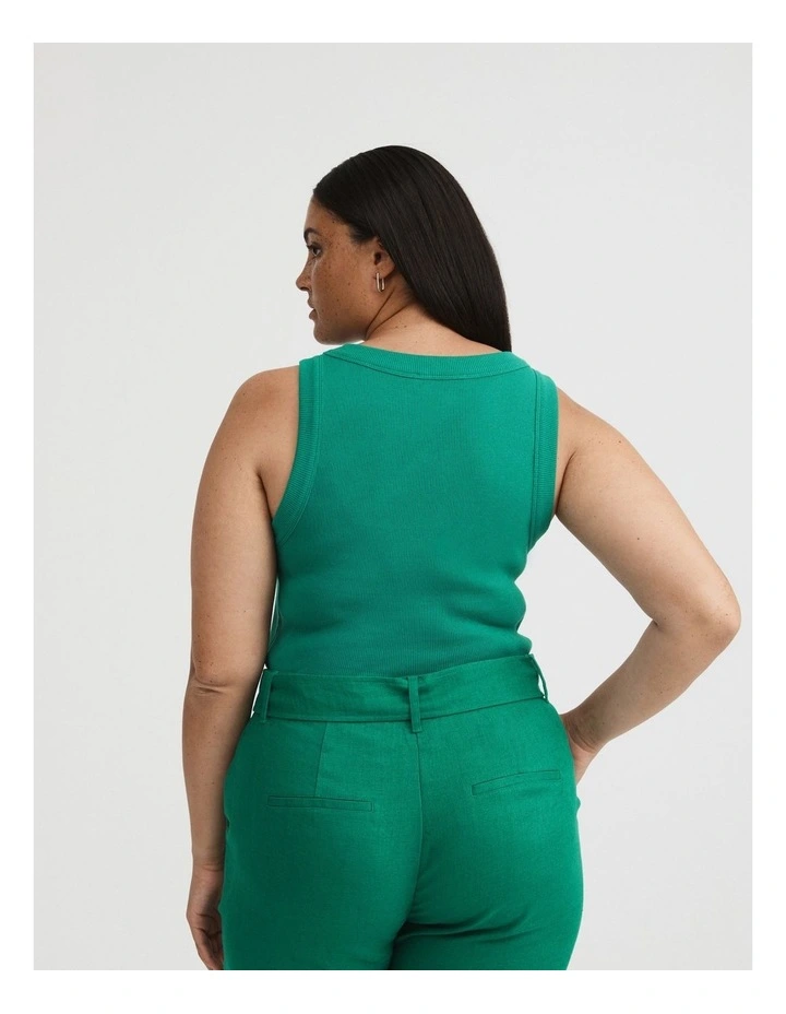 Bind Detail Racer In Aqua Green 6 Bind Detail Racer In Aqua Green - Image 4