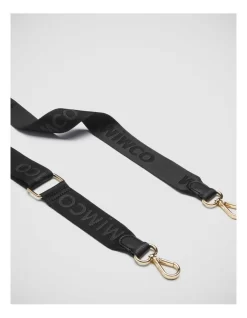 Webbing Bag Strap In Black Light Gold