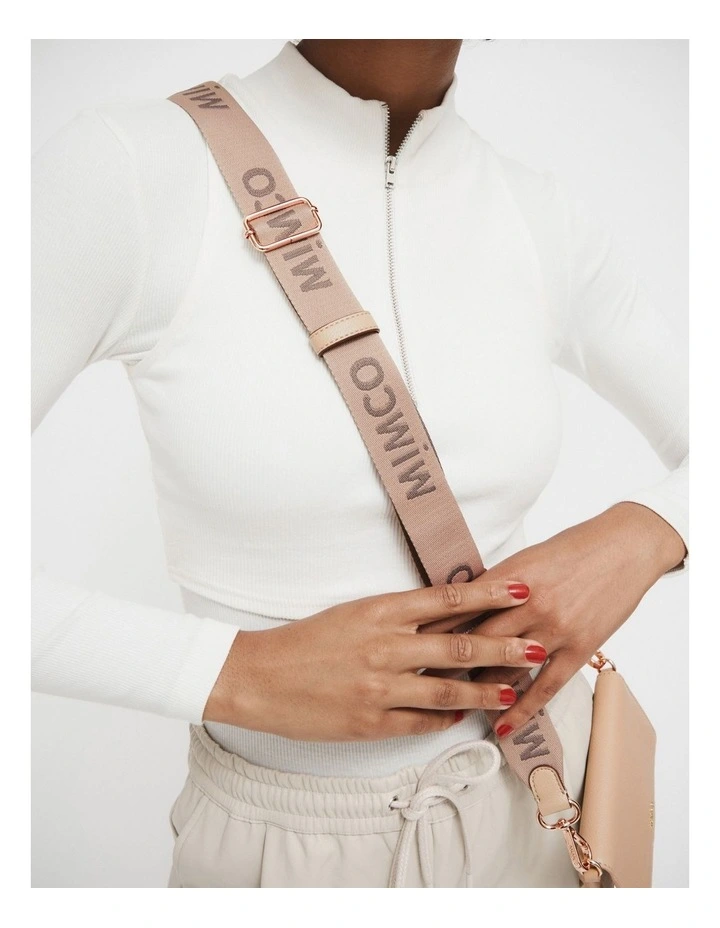 Webbing Bag Strap In Almond 4 Webbing Bag Strap In Almond - Image 2