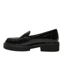 Abbott Flat Croc Print Leather Shoes In Black -Women Summer Clothing Store 982716220 3 720x928
