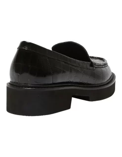 Abbott Flat Croc Print Leather Shoes In Black -Women Summer Clothing Store 982716220 4 720x928