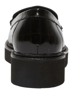 Abbott Flat Croc Print Leather Shoes In Black -Women Summer Clothing Store 982716220 5 720x928